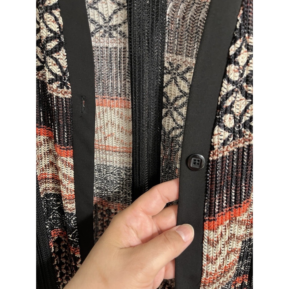 Catherines Sheer Mesh 1 ButtonCardigan Size 0 14W 16W Aztec Southwest - Picture 4 of 10